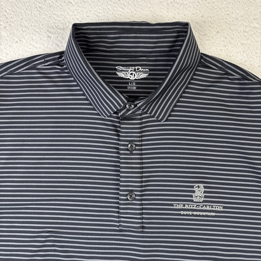 RITZ CARLTON Dove Mountain Performance Polo Shirt Mens Large Black Straight Down - Picture 10 of 15